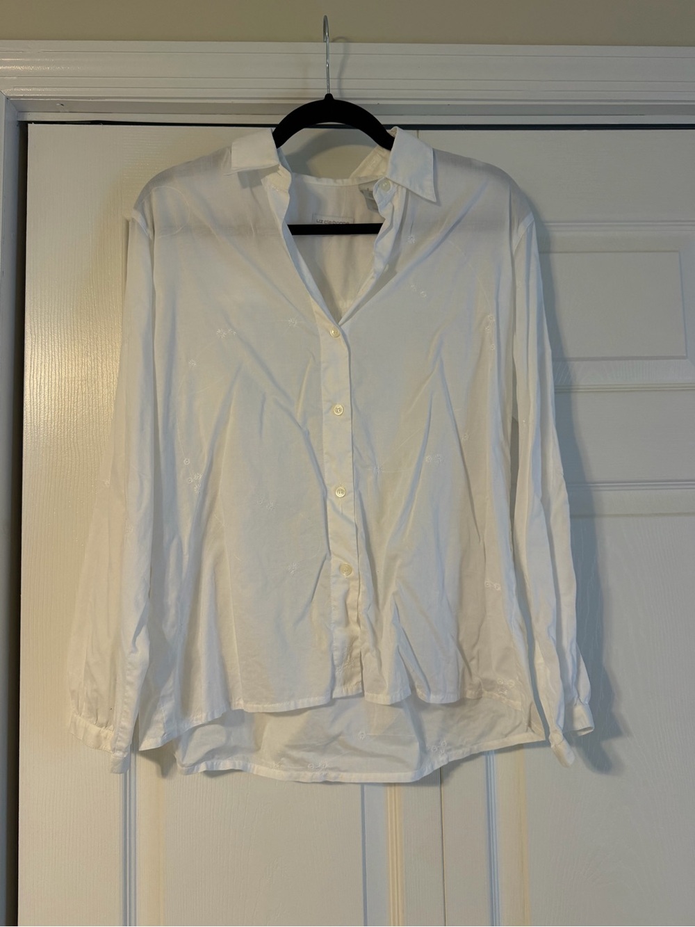 White Button-Up Collared Shirt